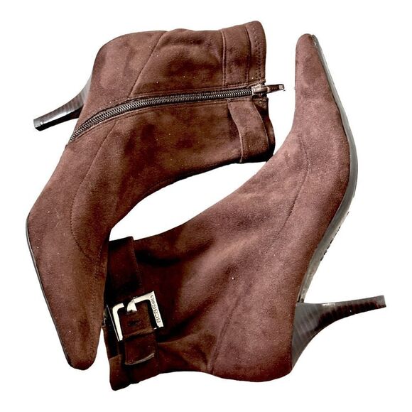BCBGirls PL Shelly Faux Suede Booties in the Size 8.5M in Chocolate Brown Color - Picture 9 of 11